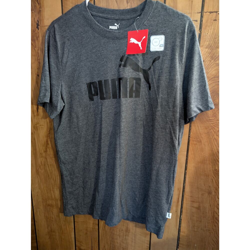 Medium M Med Puma Dry Cell Drycell Dark Gray Heather T‎ Tee Shirt Big Kitty Logo